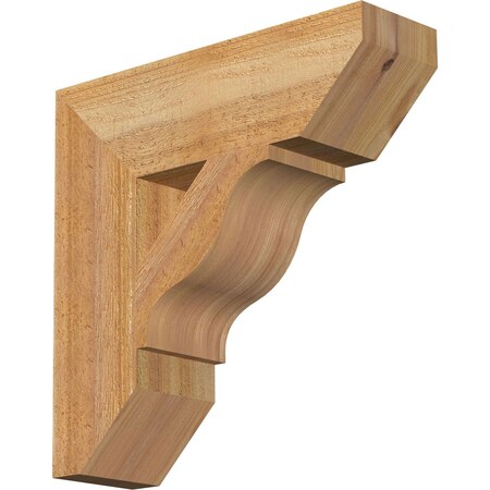 Ekena Millwork Funston Slat Rough Sawn Bracket, Western Red Cedar, 4"W x 14"D x 14"H BKT04X14X14FST06RWR